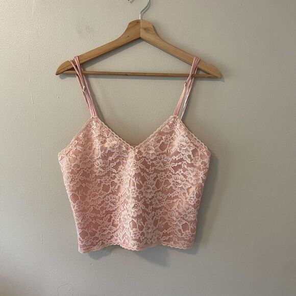 Victoria’s Secret Gold Label Lace Baby Pink Tank Sz M - Picture 1 of 5